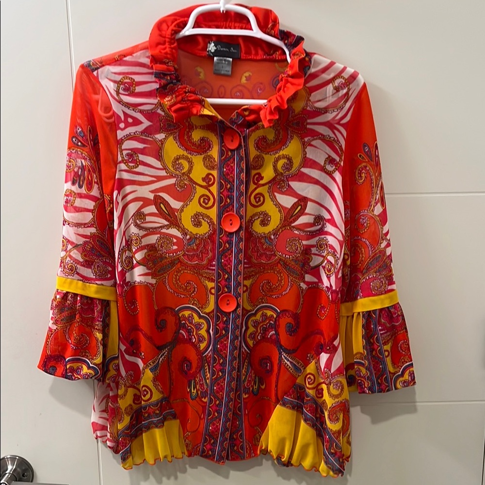 Damee Inc: Colorful Paisley Women's Sheer Top